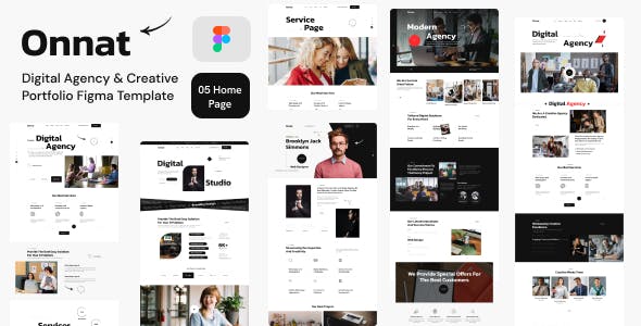 Onnat - Digital Agency & Creative Portfolio Figma Template