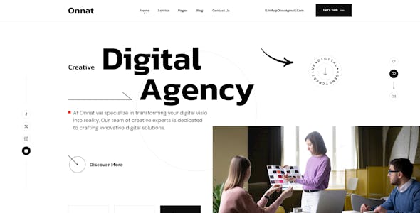 Onnat - Digital Agency & Creative Portfolio Figma Template