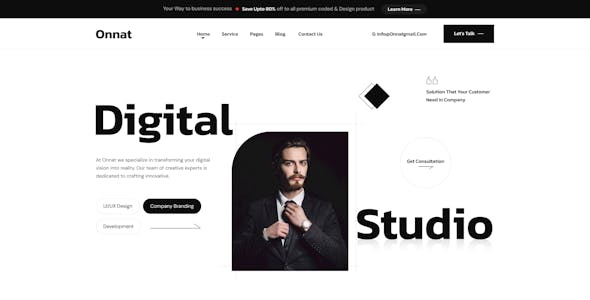 Onnat - Digital Agency & Creative Portfolio Figma Template