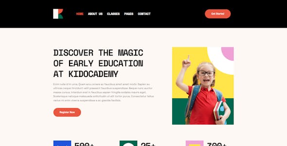 Kidocademy - Kindergarten & Preschool Elementor Template Kits