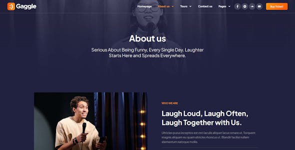 Gaggle - Comedian & Entertainment Show Elementor Pro Template Kit