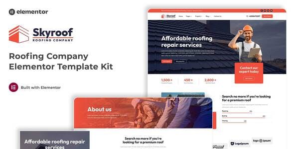 Skyroof - Roofing Company Elementor Template Kit