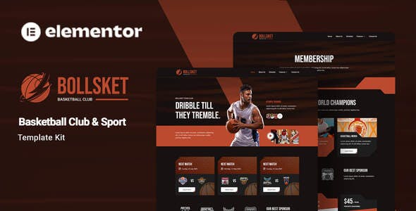 Bollsket - Basketball Club & Sport Elementor Template Kit